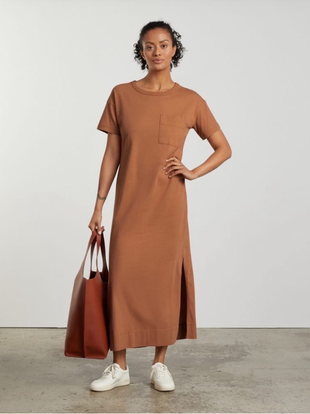 Everlane Organic Cotton Weekend Maxi Dress Burnt Orange